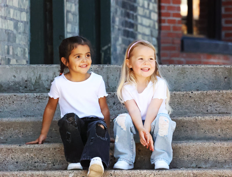 Fly Girl Distressed Denim  - Black