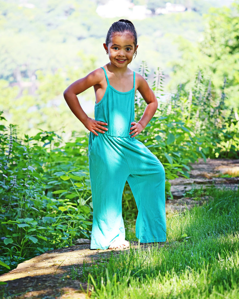 THX, It Has Pockets Romper - Turquoise