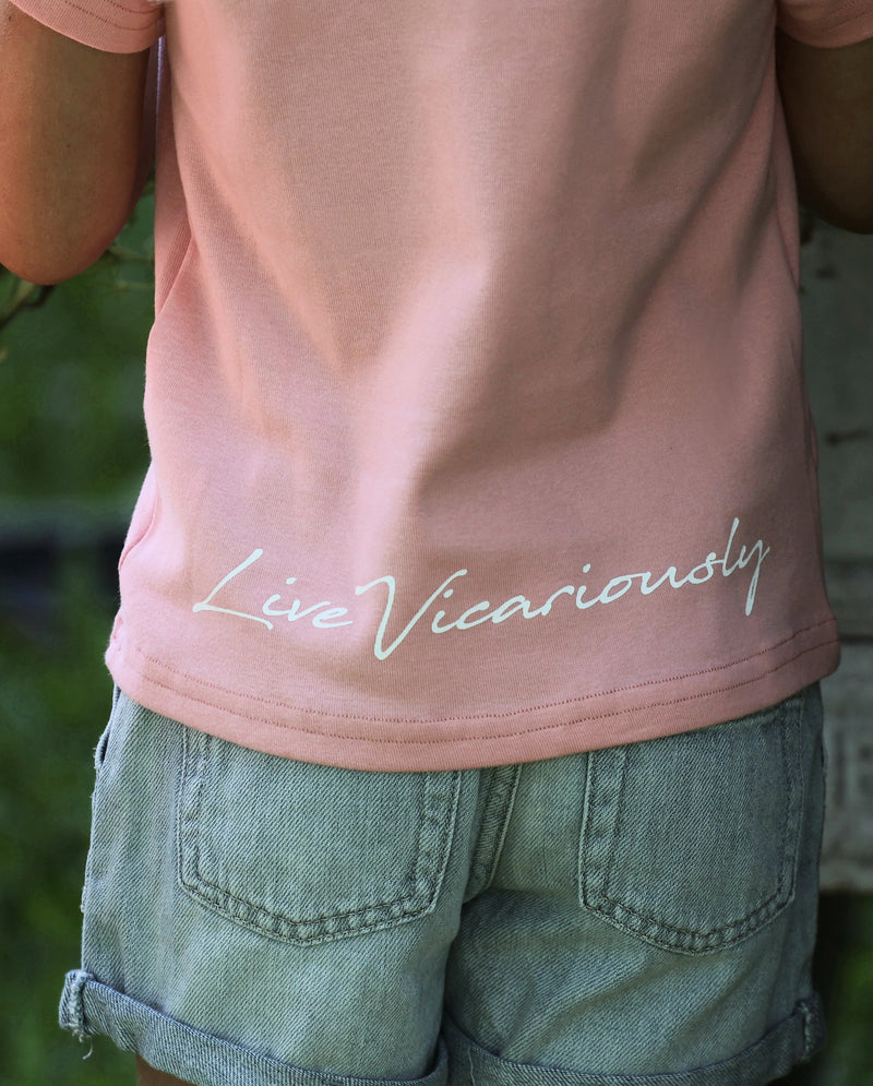 Live Vicariously Graphic Tee - Pink