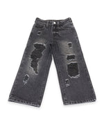 Fly Girl Distressed Denim  - Black